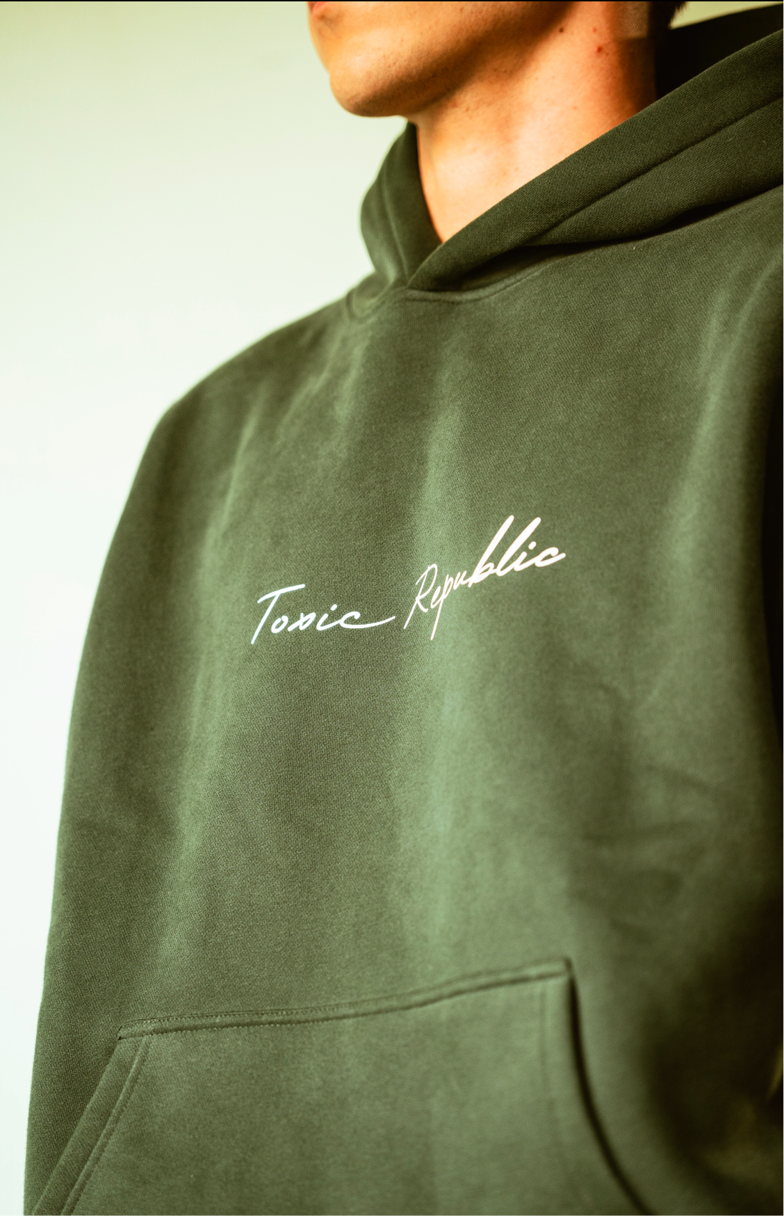TR graphic hoodie- pine green